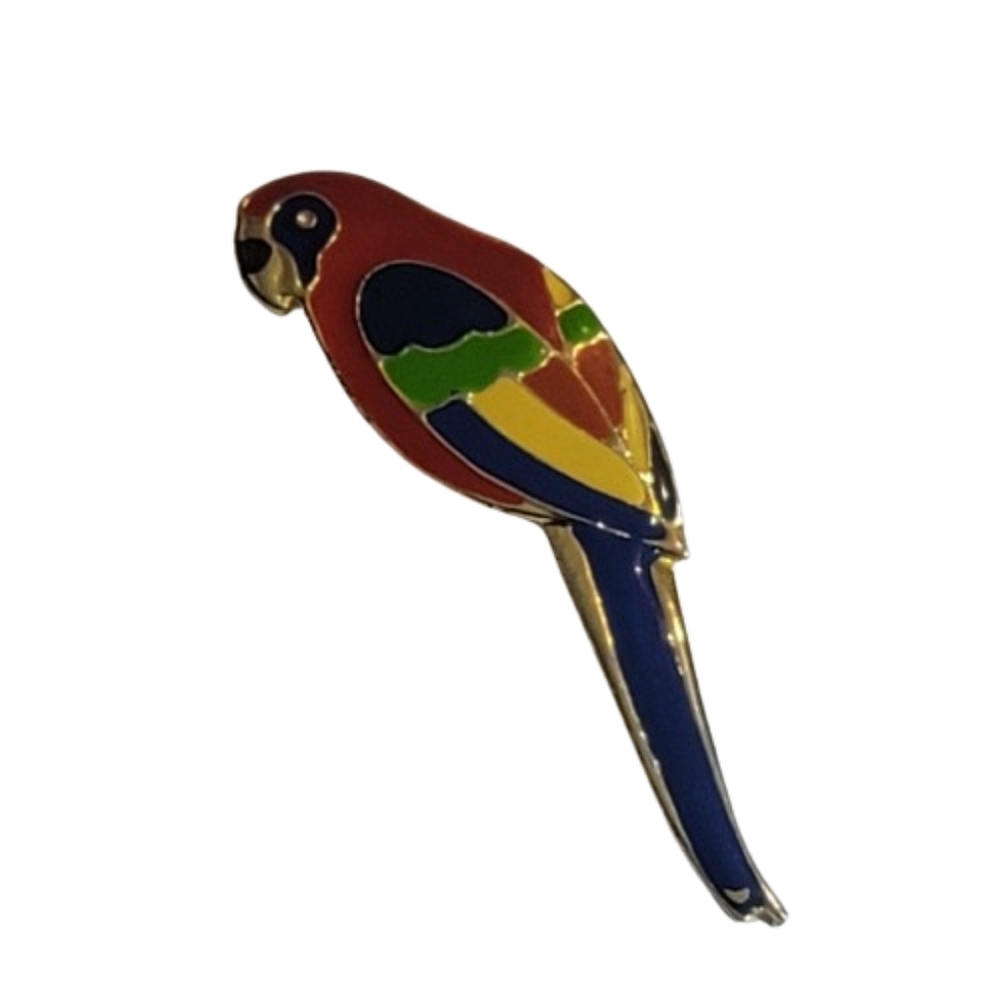 Parrot brooch bird pin beautiful vintage
